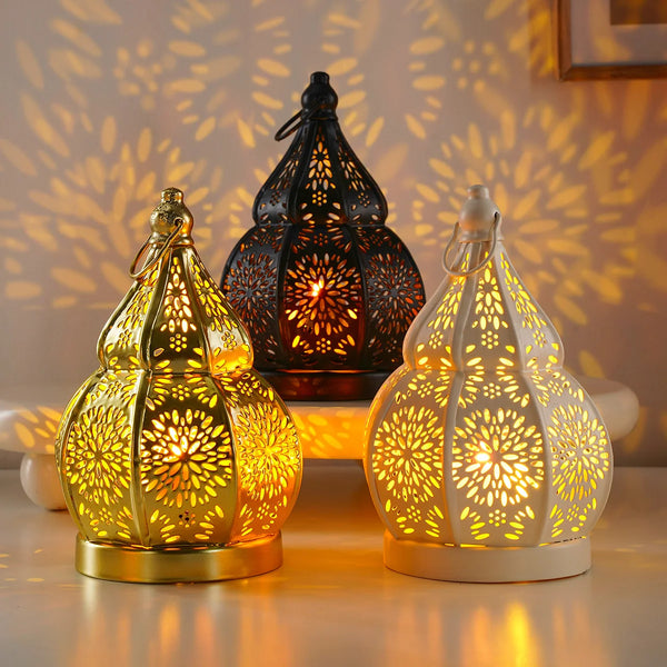 Bougeoir marocain ajouré — photophore en métal