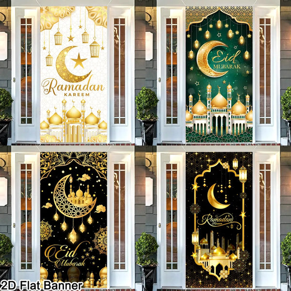 Bannière de porte Ramadan & Aïd — décoration suspendue