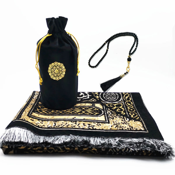 Tapis de prière de voyage — velours & pochette