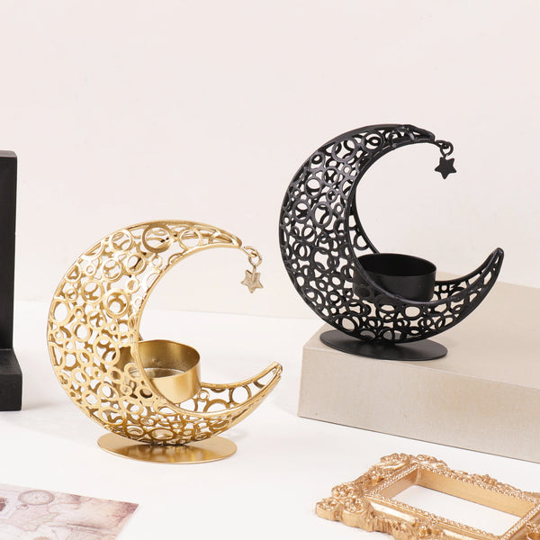 Photophore Lune — bougeoir croissant 3D