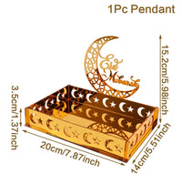 Plateau de service Ramadan — acrylique doré et croissant