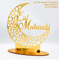 Plateau de service Ramadan — acrylique doré et croissant