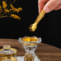 Coffret rituel bakhour — brûleur cristal, pot, pince et plateau