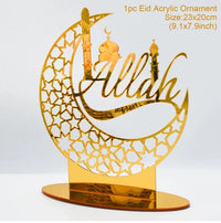 Plateau de service Ramadan — acrylique doré et croissant