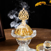 Coffret rituel bakhour — brûleur cristal, pot, pince et plateau