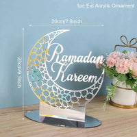 Plateau de service Ramadan — acrylique doré et croissant