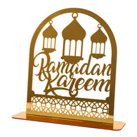 Plateau de service Ramadan — acrylique doré et croissant