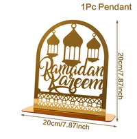 Plateau de service Ramadan — acrylique doré et croissant