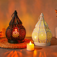 Bougeoir marocain ajouré — photophore en métal