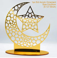 Plateau de service Ramadan — acrylique doré et croissant
