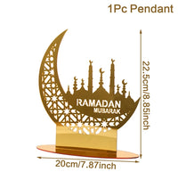 Plateau de service Ramadan — acrylique doré et croissant
